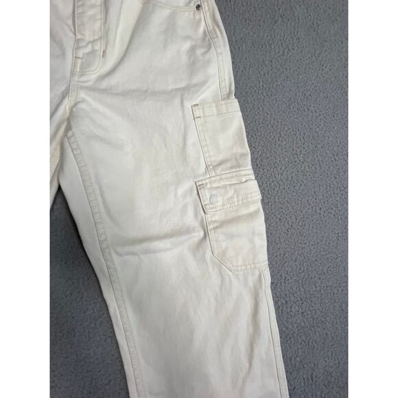 Empyre Denim - Empyre Tori Cargo Jeans 2 High Rise Baggy Wide Leg Y2K White Denim Pants XS
